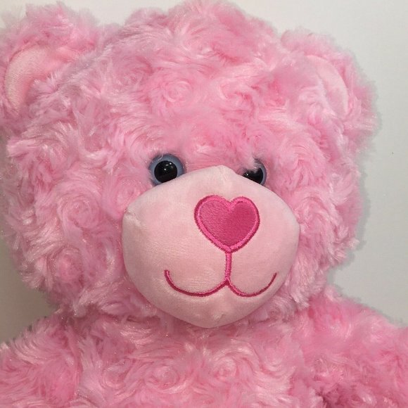 Build A Bear Workshop Plush Teddy Bear Pink Heart Nose Stuffed Animal 17" BAB - Picture 4 of 12